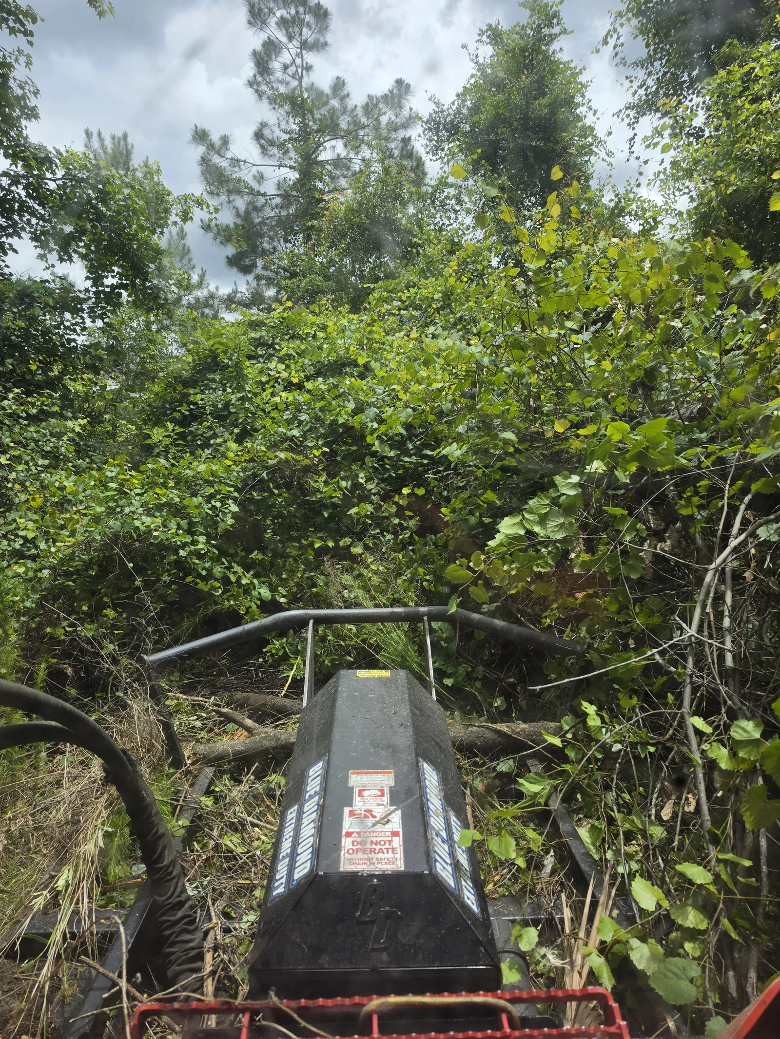 Blue Diamond Extreme Duty rotary brush cutter in dense brush cab POV