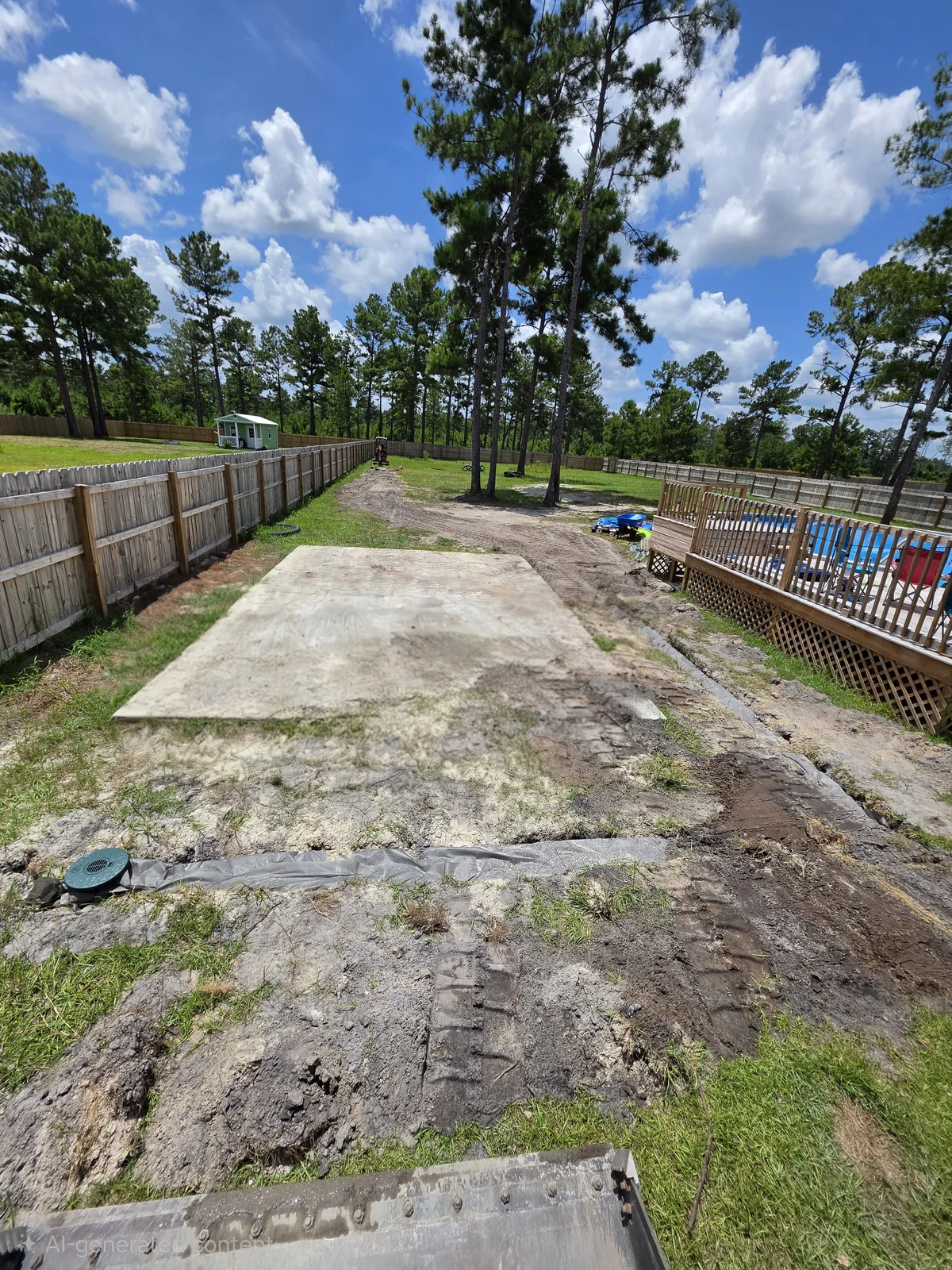 Perforated corrugated drain pipe trenching in Hahira GA